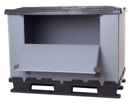 1000 x 1200 x 1100 mm Faltbox mit 3 Kufen Ladeklappe für Faltboxen