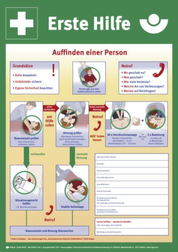 Erste-Hilfe-Schild SafetyMarking® Aushang BG, Wandschild, Standard Standard 1 L