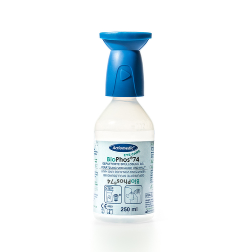 actiomedic Augenspülflasche, 1 x 250 ml Pufferlösung BioPhos®74 Standard 1 L