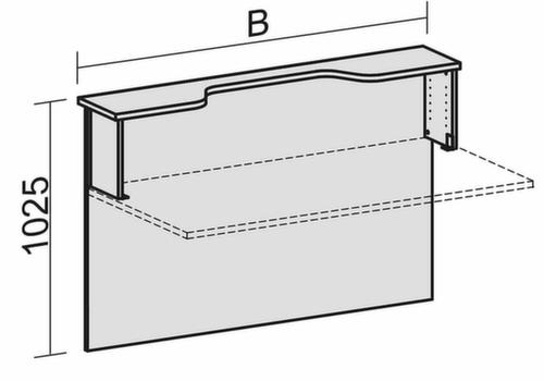 Vorbautheke mit Monitorausschnitt Technische Zeichnung 1 L