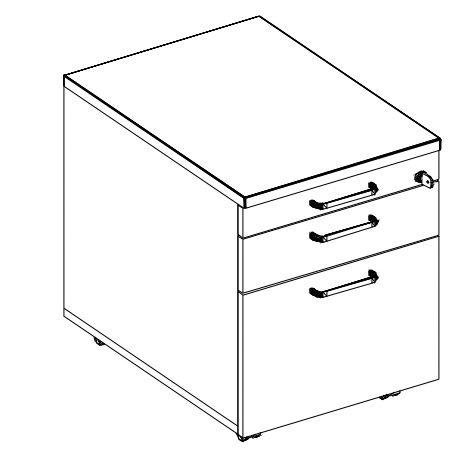 Nowy Styl Schreibtisch E10 mit 4-Fußgestell Technische Zeichnung 2 L