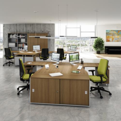 Quadrifoglio Anbautisch Practika für Schreibtisch mit 4-Fußgestell Milieu 3 L