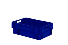 Euronorm-Drehstapelbehälter mit Rippenboden, blau, Inhalt 38 l