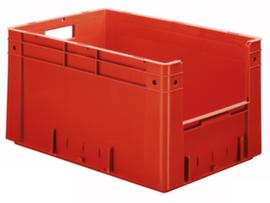 Euronorm-Stapelbehälter mit Eingriff, rot, Inhalt 60 l
