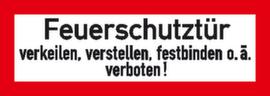 Brandschutzschild "Feuerschutztür verkeilen verboten", Aufkleber, Standard