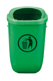 Abfallbehälter Classic, 50 l, Zur Wand- oder Pfostenmontage, grün