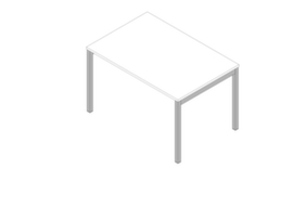 Quadrifoglio Schreibtisch Practika mit 4-Fußgestell, Breite x Tiefe 1200 x 800 mm, Platte weiß