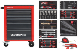 GEDORE R21560001 Werkzeugsatz im Werkstattwagen MECHANIC rot 119-teilig