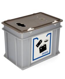 Altbatterie-Lagerbehälter aus Kunststoff in grau