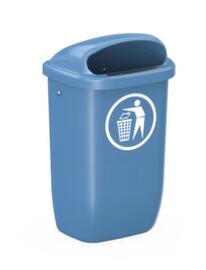 Abfallbehälter Citymate für außen, 50 l, Zur Wand- oder Pfostenmontage, RAL5023 Fernblau