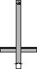 Sperrpfosten PARKY mit flachem Kopf, Höhe 1000 mm, zum Einstecken mit Bodenhülse Technische Zeichnung 1 S
