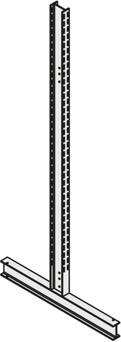 Ständer und Kragarm zur ein- oder beidseitigen Nutzung Technische Zeichnung 2 ZOOM