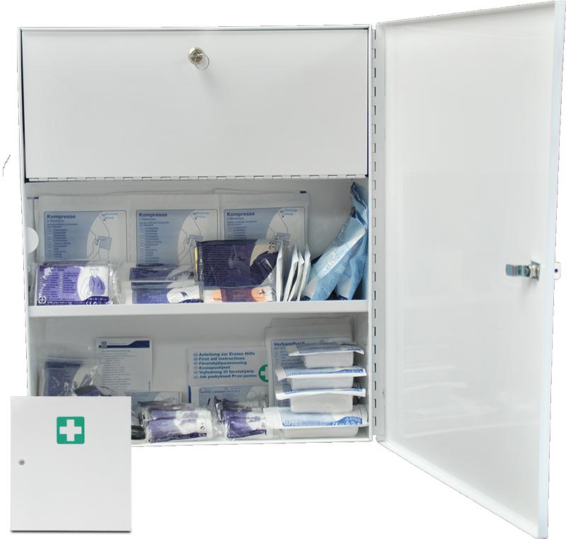 actiomedic Erste-Hilfe-Schrank aus Stahl, nach DIN 13169 Standard 1 ZOOM