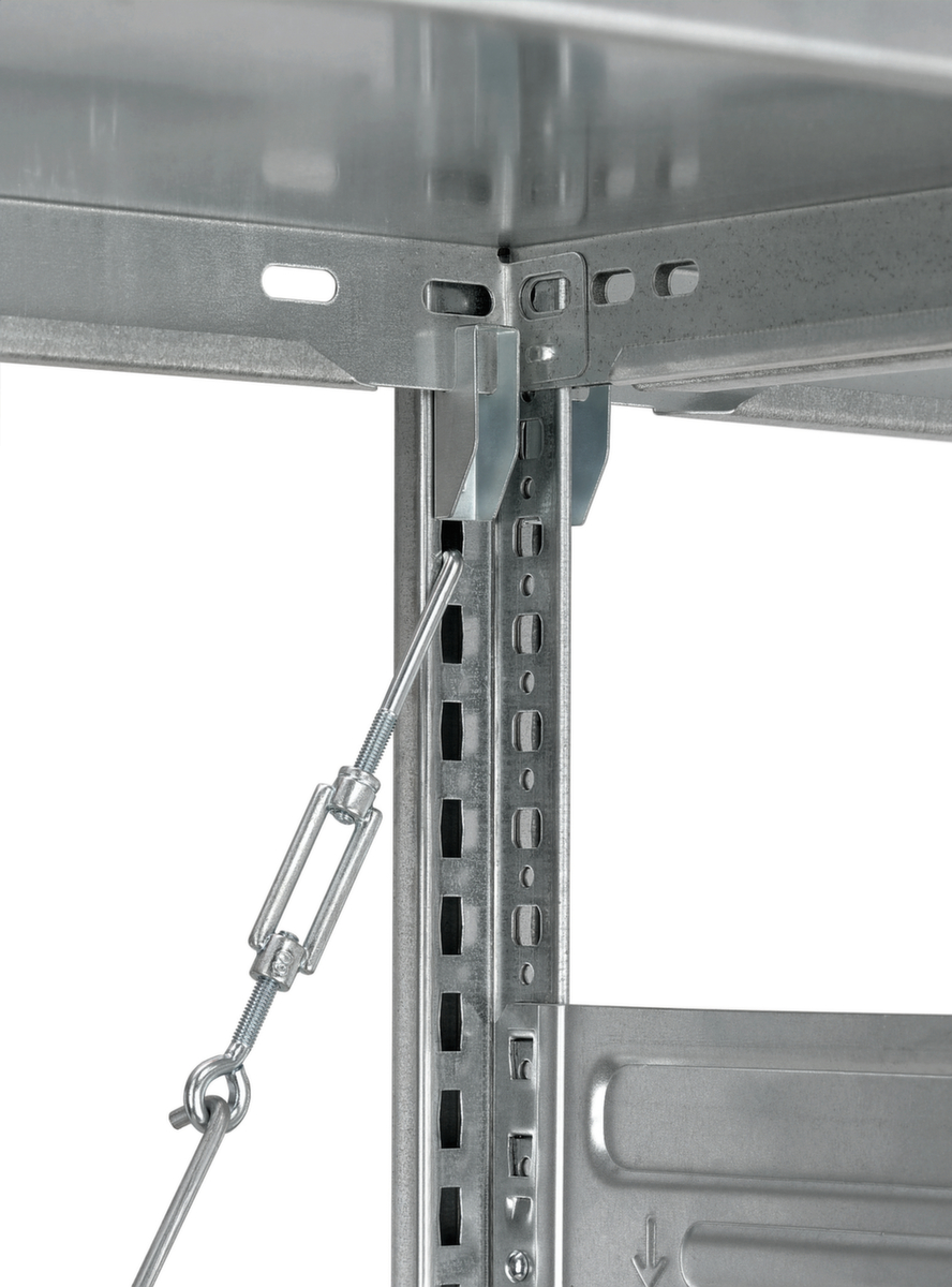 hofe System-Steckregal in Standard Bauart, Höhe x Breite x Tiefe 2000 x 1060 x 535 mm, 5 Böden Detail 1 ZOOM