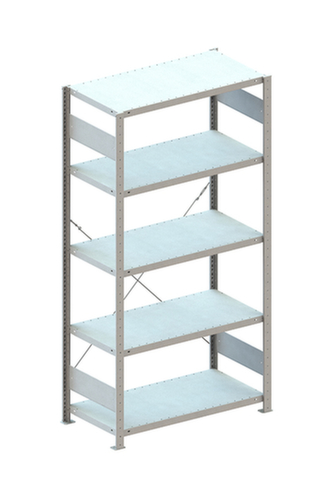 META System-Steckregal CLIP, Höhe x Breite x Tiefe 2000 x 1356 x 536 mm, 5 Böden