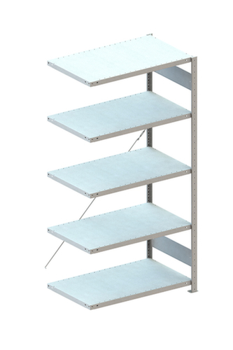 META System-Steckregal CLIP Anbaufeld, Höhe x Breite x Tiefe 2000 x 1306 x 636 mm, 5 Böden