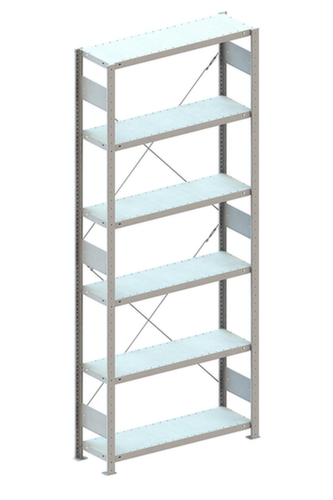 META System-Steckregal CLIP, Höhe x Breite x Tiefe 2500 x 1056 x 336 mm, 6 Böden
