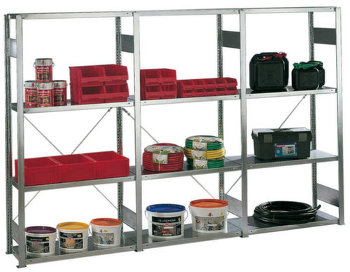 META Universal-Steckregal, Höhe x Breite x Tiefe 2000 x 3068 x 436 mm, 4 Böden