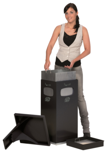 VAR Kombiascher mit 3 Einwurföffnungen, anthrazit