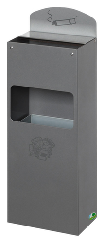 Kombiascher mit Rückwandschild, silber