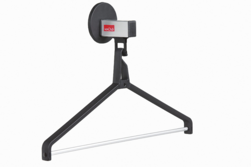 van Esch Magnetische Wandgarderobe mit abnehmbaren KleiderbĂŒgeln, mit 1 abnehmbarer KleiderbĂŒgel, alu/RAL9005 Tiefschwarz