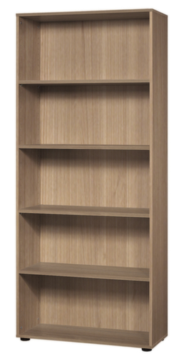 Büroregal Sina mit Rückwand, Breite 800 mm, 5 OH, Nussbaum