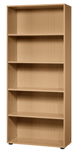 Büroregal Sina mit Rückwand, Breite 800 mm, 5 OH, Buche