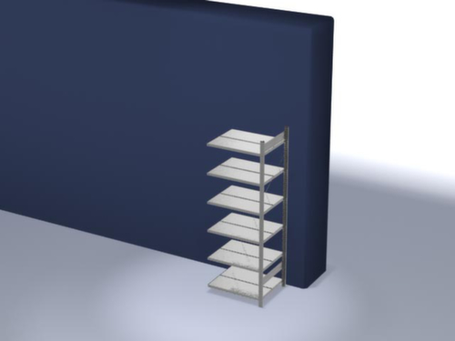 hofe Akten-Steckregal Anbaufeld zur beidseitigen Nutzung, 6 Böden, mit korrosionsschützender Zinkbeschichtung