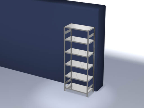 hofe Traversenregal in Standard Bauart, Höhe x Breite x Tiefe 2500 x 1060 x 535 mm, 6 Böden