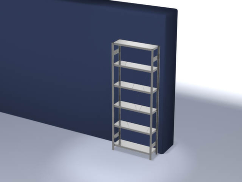 hofe Traversenregal in mittelschwerer Bauart, Höhe x Breite x Tiefe 2500 x 1060 x 335 mm, 6 Böden