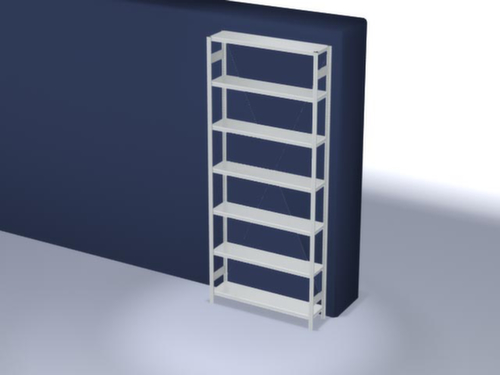 hofe Traversenregal in mittelschwerer Bauart, Höhe x Breite x Tiefe 3000 x 1360 x 335 mm, 7 Böden