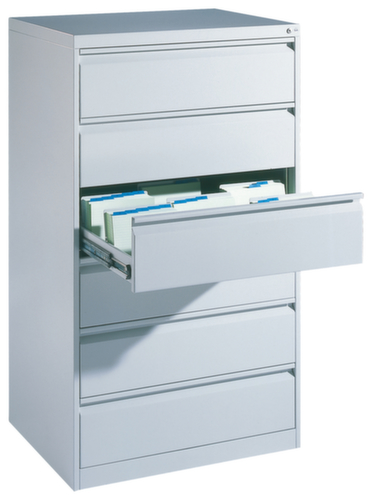 C+P Karteikartenschrank, dreibahnig, RAL7035 Lichtgrau/RAL7035 Lichtgrau