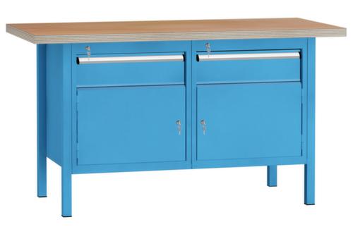 KLW Lutz Werkbank mit Multiplexplatte, 2 Schubladen, 2 Schränke