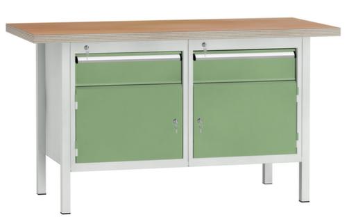 KLW Lutz Werkbank mit Multiplexplatte, 2 Schubladen, 2 Schränke