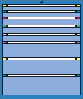 Thurmetall Schubladenschrank mit Breite 1005 mm, 8 Schublade(n)