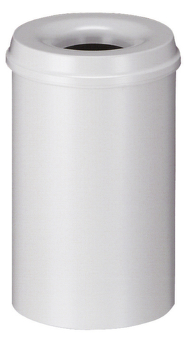 Selbstlöschender Papierkorb aus Stahl, 20 l, grau, Kopfteil grau