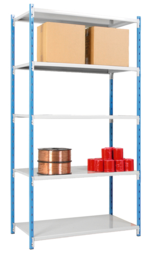 Manorga Steckregal zur beidseitigen Nutzung, Höhe x Breite x Tiefe 2000 x 1220 x 500 mm, 5 Böden