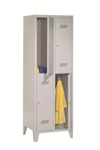 PAVOY Doppelstöckiger Garderobenschrank Basis mit 2x2 Abteilen, Abteilbreite 300 mm