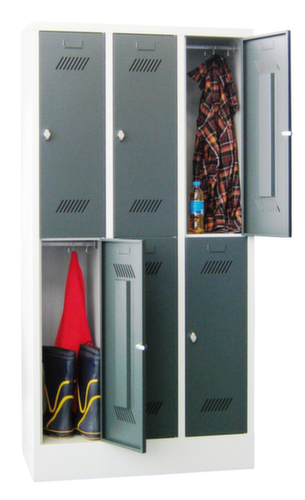 PAVOY Doppelstöckiger Garderobenschrank Basis mit 3x2 Abteilen, Abteilbreite 300 mm