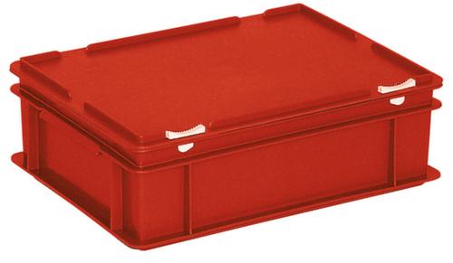 Euronombehälter mit Scharnierdeckel, rot, HxLxB 135x400x300 mm