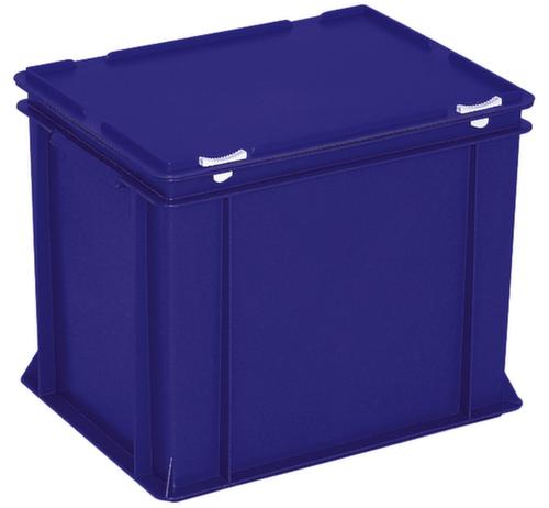 Euronombehälter mit Scharnierdeckel, blau, HxLxB 335x400x300 mm