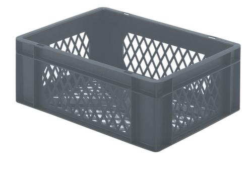 Euronorm-Stapelbehälter Wände + Boden durchbrochen, grau, Inhalt 15 l