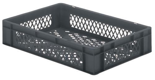 Euronorm-Stapelbehälter Wände + Boden durchbrochen, grau, Inhalt 22 l