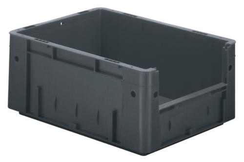 Euronorm-Stapelbehälter mit Eingriff, grau, Inhalt 14,5 l