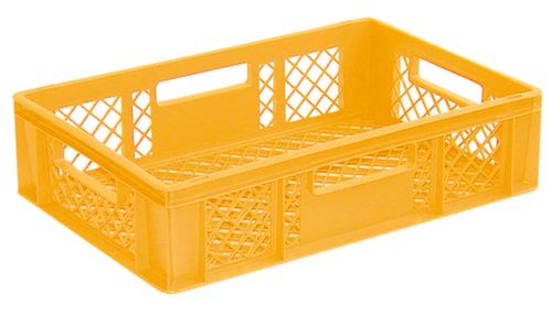 Euronorm-Stapelbehälter Basic mit verstärktem Rippenboden, gelb, Inhalt 27 l