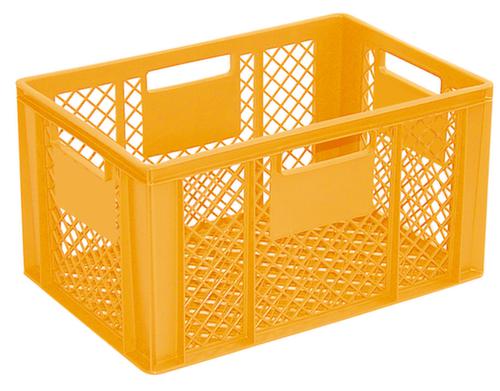 Euronorm-Stapelbehälter Basic mit verstärktem Rippenboden, gelb, Inhalt 63 l