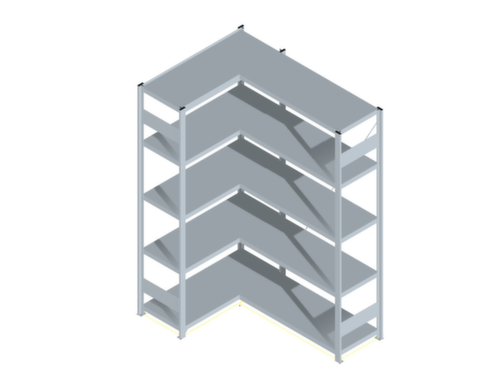 hofe System-Steckregal in Standard Bauart, Höhe x Breite x Tiefe 2000 x 1060 x 435 mm, 5 Böden