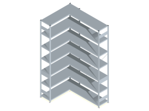 hofe System-Steckregal in Standard Bauart, Höhe x Breite x Tiefe 3000 x 1360 x 435 mm, 7 Böden