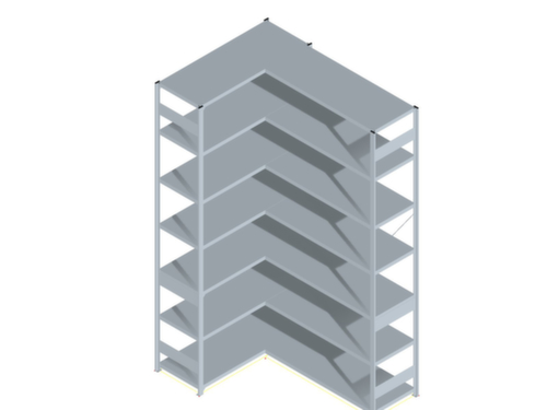 hofe System-Steckregal in Standard Bauart, Höhe x Breite x Tiefe 3000 x 1360 x 535 mm, 7 Böden