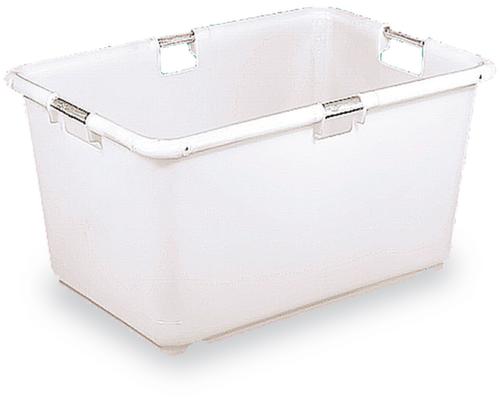 Konischer Behälter mit Alurohr-Rahmen, weiß, Inhalt 106 l